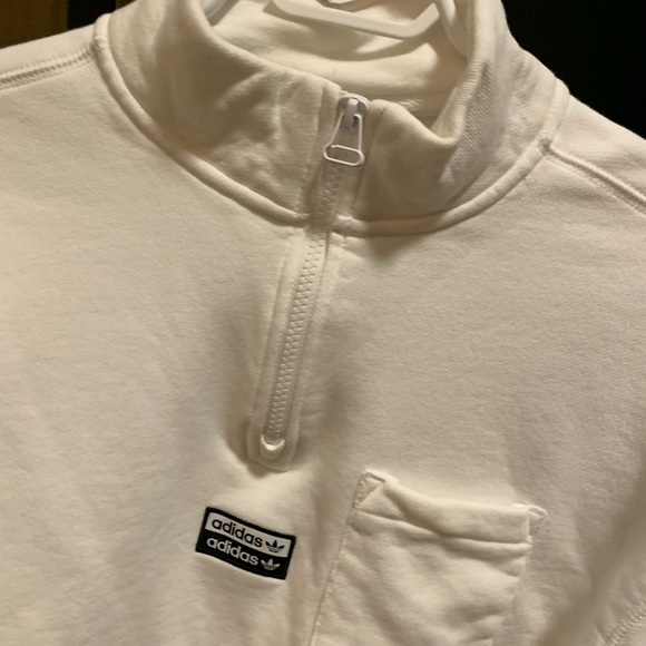 Adidas White Cropped Sweatshirt - Picture 3 of 5